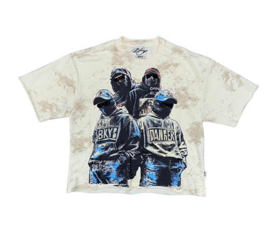 Dangerous F-Terry Cropped Tee - Off White