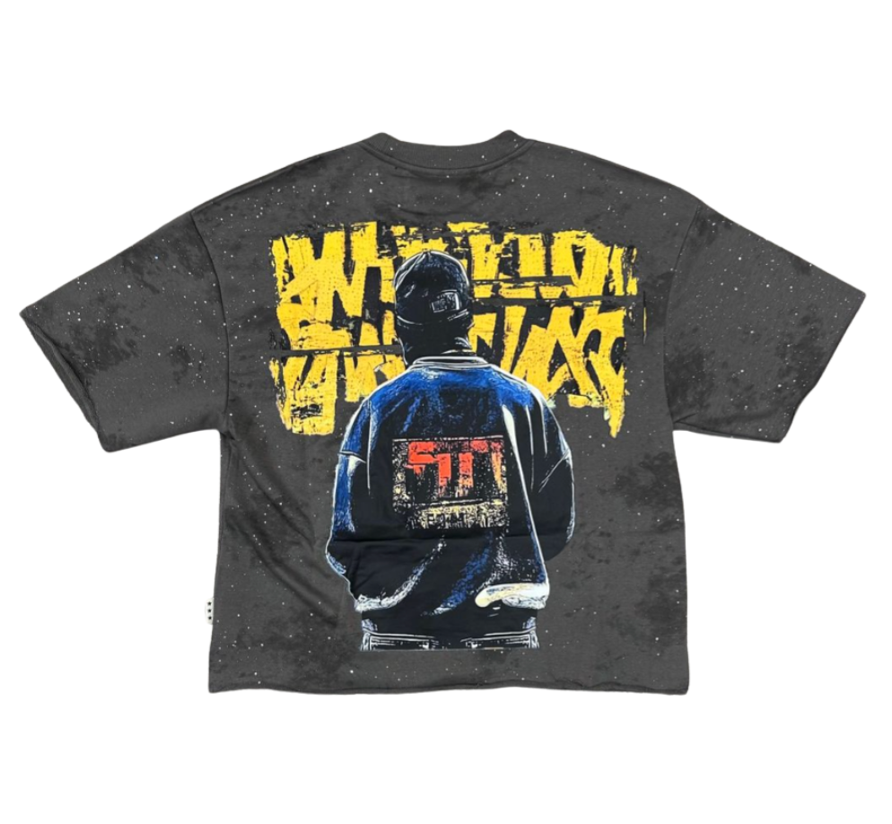 Dangerous F-Terry Cropped Tee - Grey