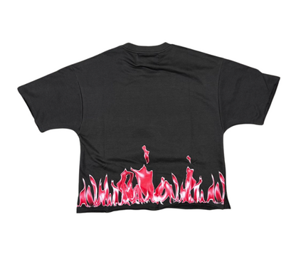 Trust No One F-Terry Cropped Tee - Grey