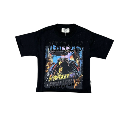 Utopia Kid's Cropped Tee - Black