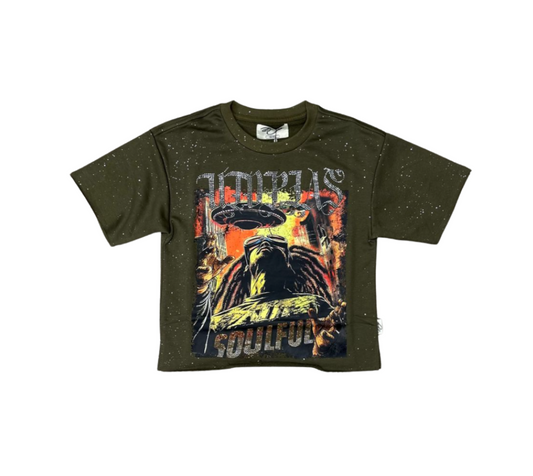 Utopia Kid's Cropped Tee - Olive