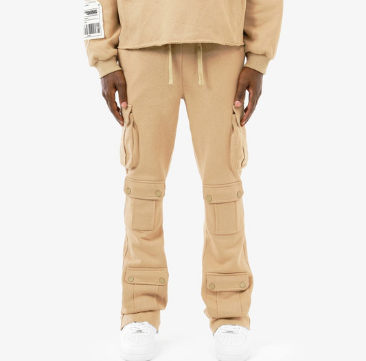 God Blessed Rhinestone Sweatpants - Beige