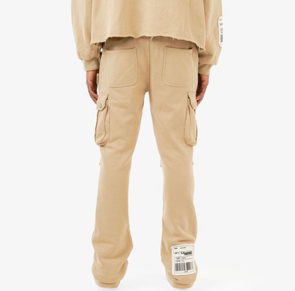 God Blessed Rhinestone Sweatpants - Beige