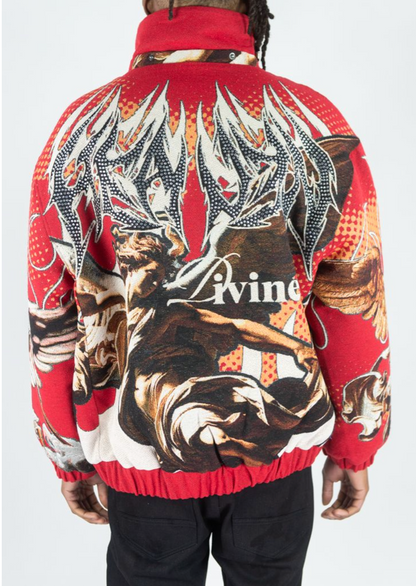 Heaven Tapestry Puffer Jacket - Red