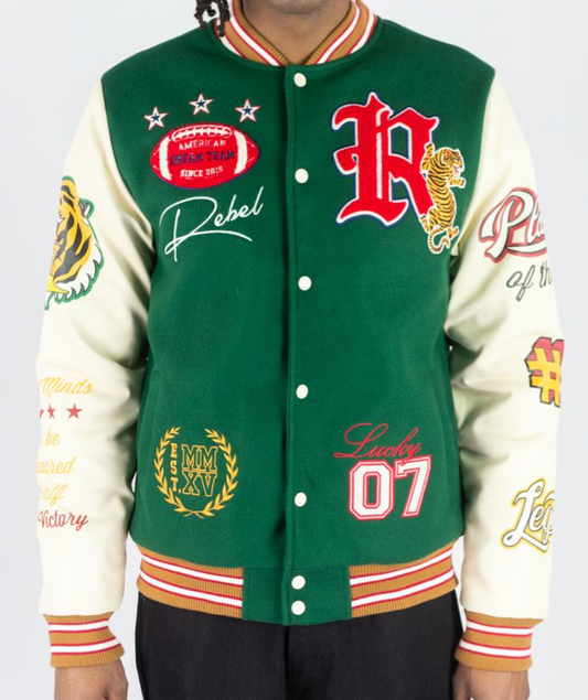 State of Mind Melton Varsity Jacket - Green