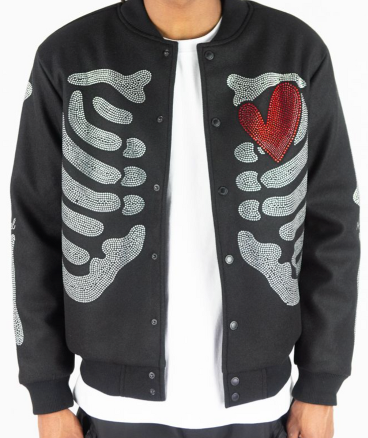 R Stone Varsity Jacket - Black