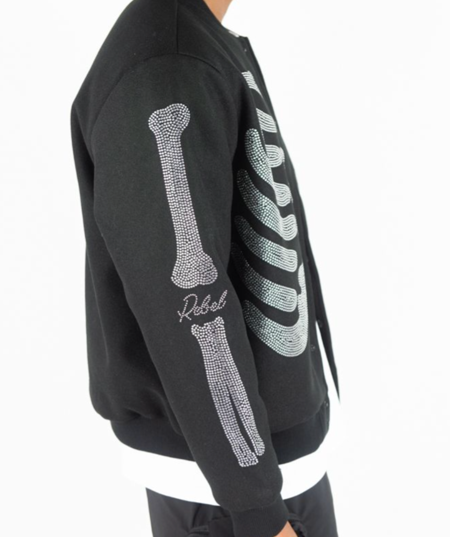 R Stone Varsity Jacket - Black