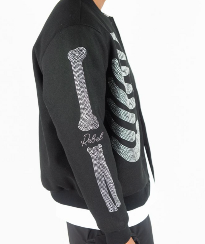 R Stone Varsity Jacket - Black