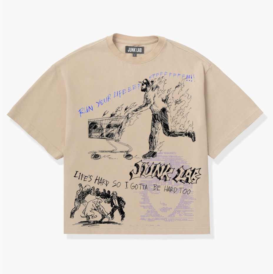Burning Tee - Cream