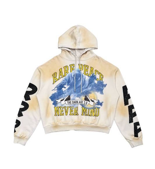 Washed F-Terry Cut Off Hoodie - Cream