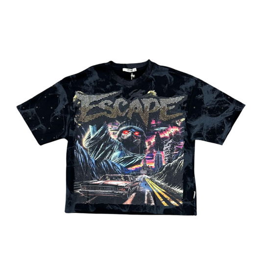 Escape F-Terry Cropped Tee - Washed Black