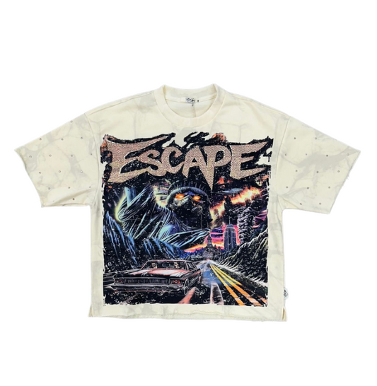 Escape F-Terry Cropped Tee - Washed Off White