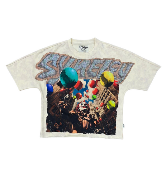 Synergy F-Terry Cropped Tee - Washed Off White