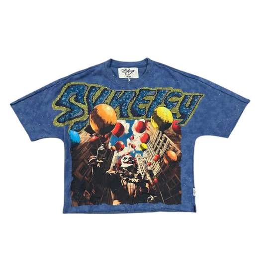 Synergy F-Terry Cropped Tee - Washed Blue