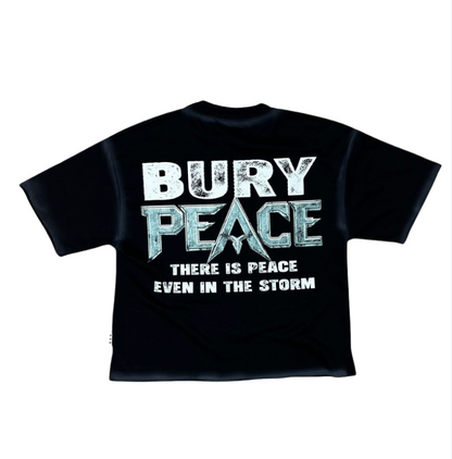Peace F-Terry Cropped Tee - Washed Black