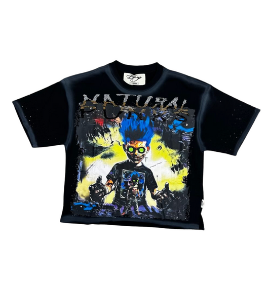 Natural Punk F-Terry Cropped Tee - Black