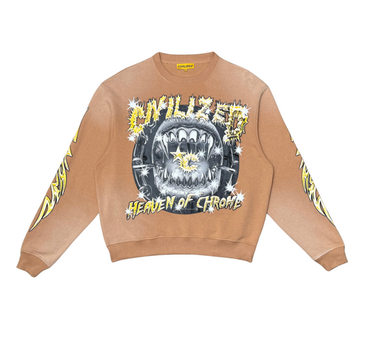 Heaven of Chrome Crewneck - Tan