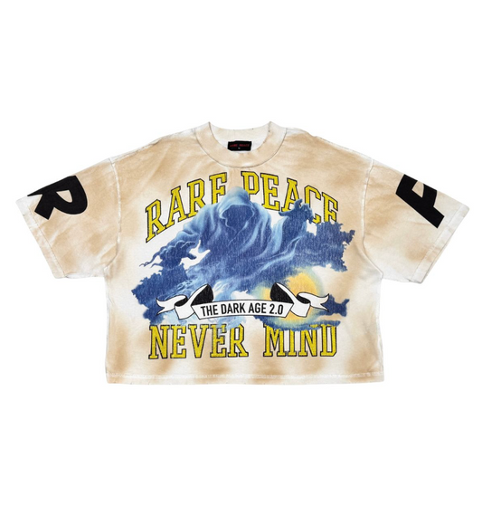 Washed Heavy Tee w Rhinestone Detail - Cream