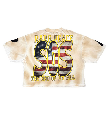 Washed Heavy Tee w Rhinestone Detail - Cream