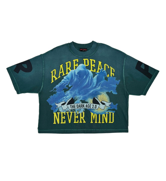 Washed Heavy Tee w Rhinestone Detail - Pine Green