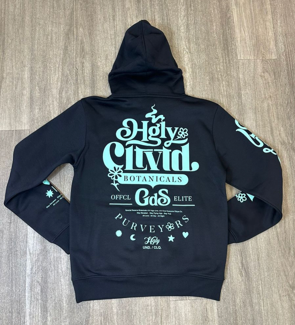 CLTVT Botanicals Hoody - Black/Blue