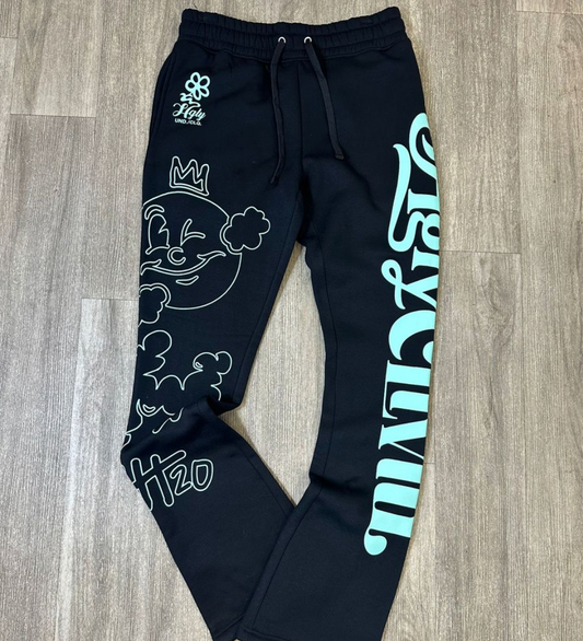 CLTVT Botanicals Jogger Pants - Black/Blue