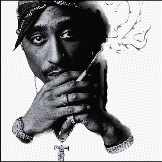 Tupac Smoking Tee Silver Jewerly