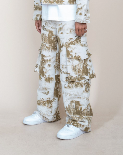 Tapestry Cargo Pants - Khaki