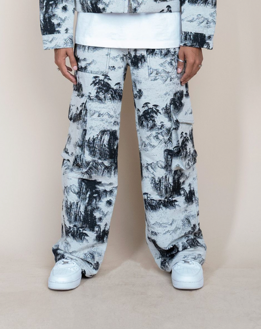 Tapestry Cargo Pants - Black