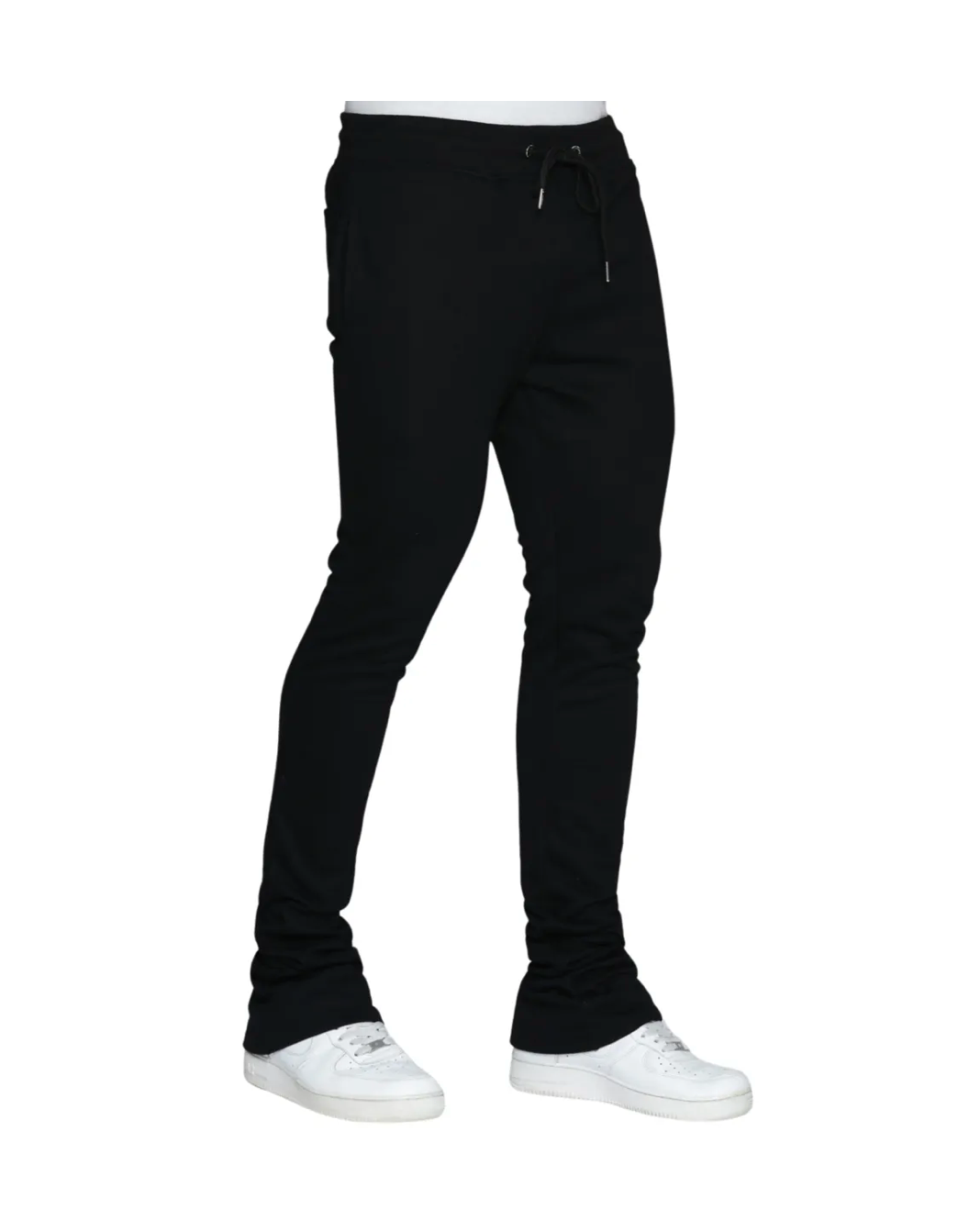 Stacked Fleece Sweats - Black (1)
