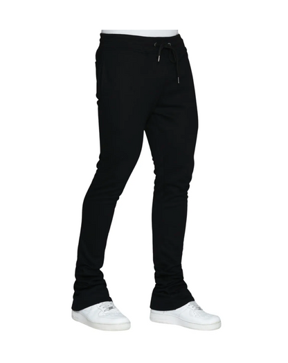 Stacked Fleece Sweats - Black (1)