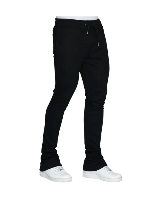 Stacked Fleece Sweats - Black (1)