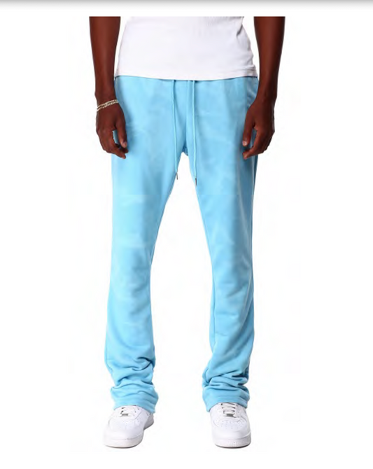 Stacked Fleece Sweats - Sky Blue