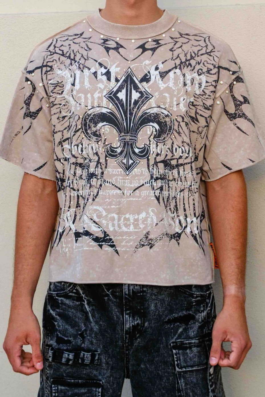 First Row Immutable Cropped Tee - Beige