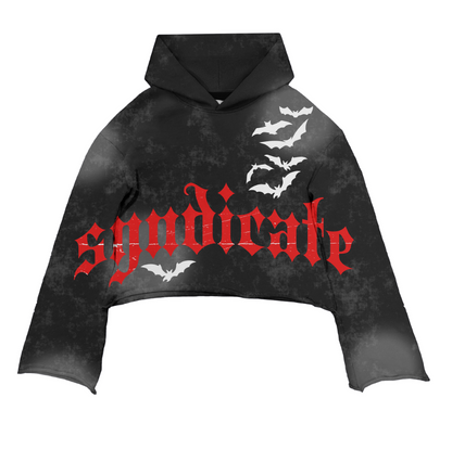 Too Rare Cropped Hoodie - Wash Black