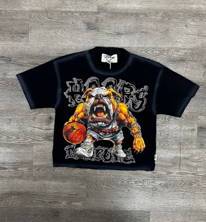 The World Is Mine F-Terry Cropped Tee - Black