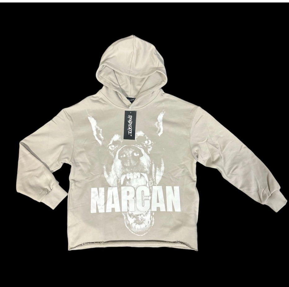 Narcan Cropped Hoodie - Oatmeal