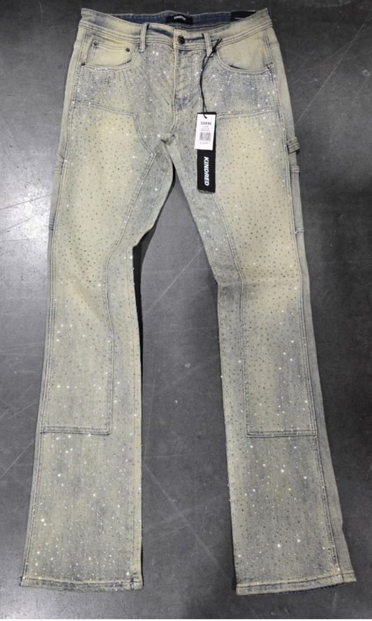 Rhinestone Carpenter Pants - Blue