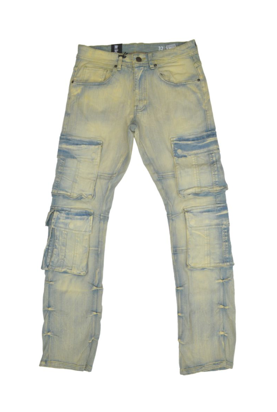 Cargo Flare Jeans - Vanilla