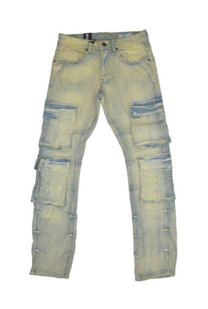 Cargo Flare Jeans - Vanilla