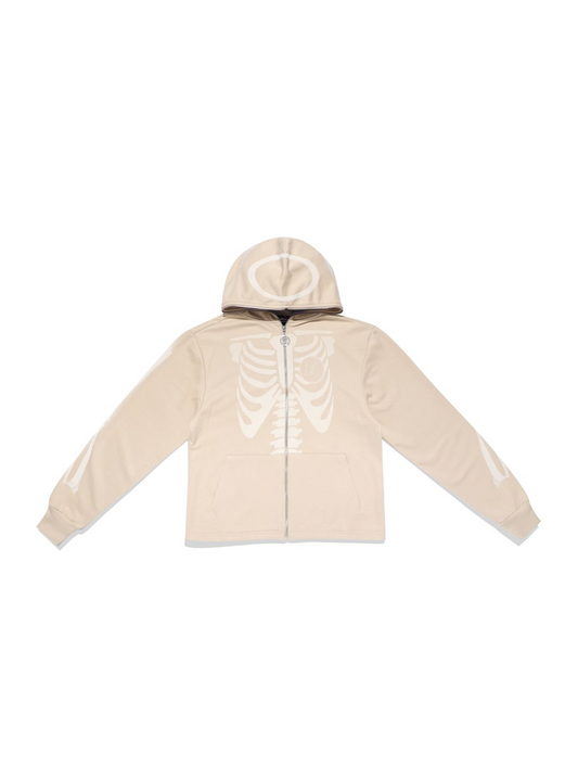 Risen Rib Cage Zip up - Cream