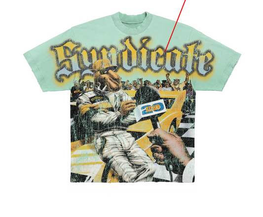 Syndicate " Racing" Cropped Tee - Mint Washed