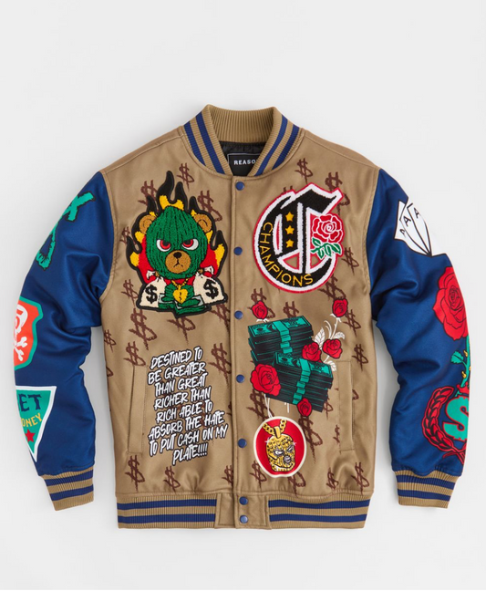 Paper Chaser Varsity Jacket - Brown