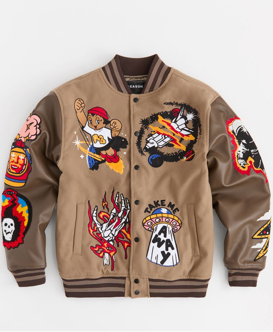 Beyond Reality Varsity Jacket - Brown