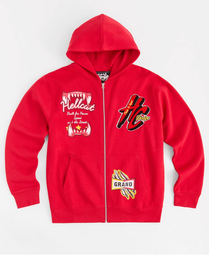 Dodge Hellcat Full Zip Hoodie - Red