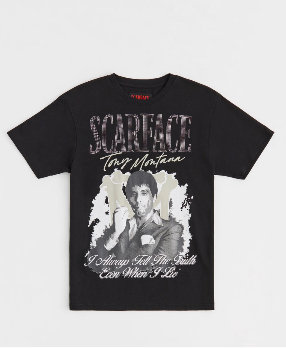 Scarface Rhinestone Tee - Black