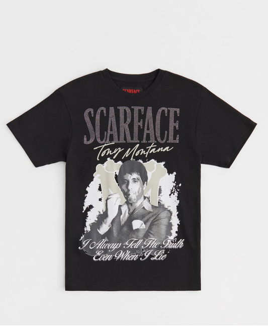 Scarface Rhinestone Tee - Black