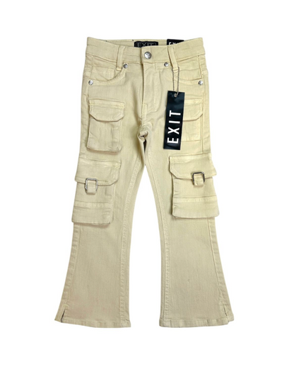 Ks Kids Stacked Cargo Jeans - Beige