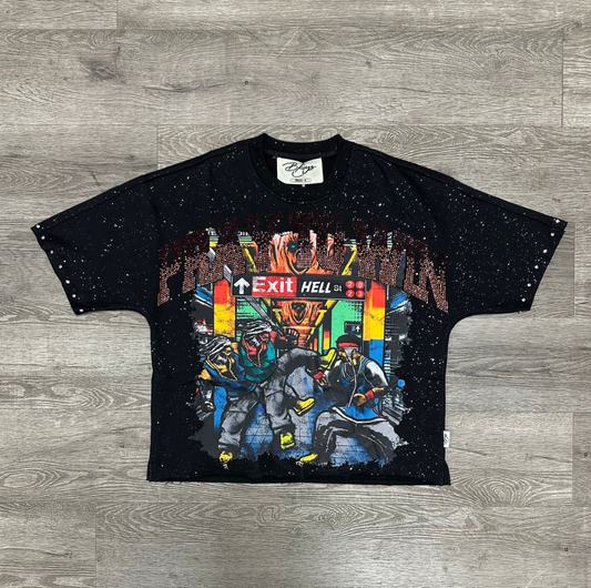 Pray To Win F-Terry Cropped Tee - Black