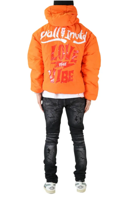 Love The Vibe Nylon Hoodie - Orange